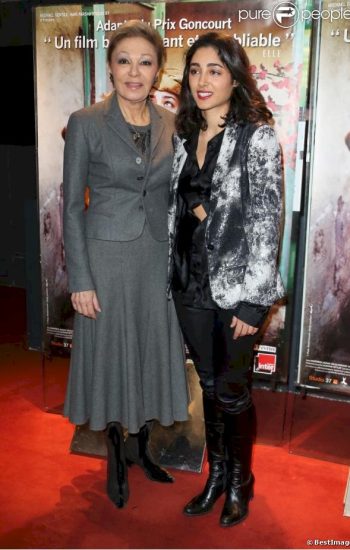 Iranian actress Golshifteh Farahani Star of the movie Sangue Sabour with Her Majesty Queen Farah Pahlavi at the  première of the film at UGC des Halles in Paris.